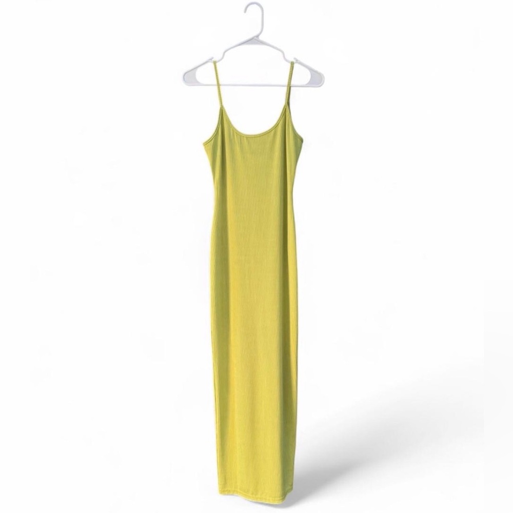 Cefian Lime Green Bodycon Maxi Dress